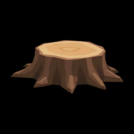Tronc d'arbre stylisé 3D