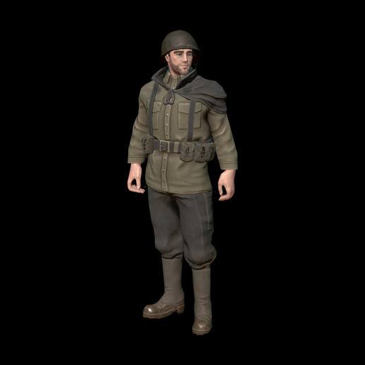 Soldat militaire 3D gratuit uniforme classique réaliste