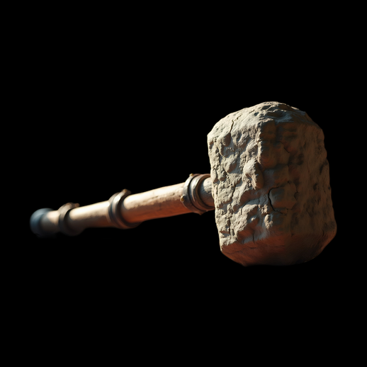 Marteau de pierre primitif 3D