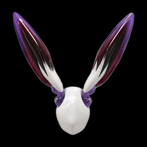 Oreilles de lapin robotiques 3D gratuit blanches et violettes - modele 3D gratuit