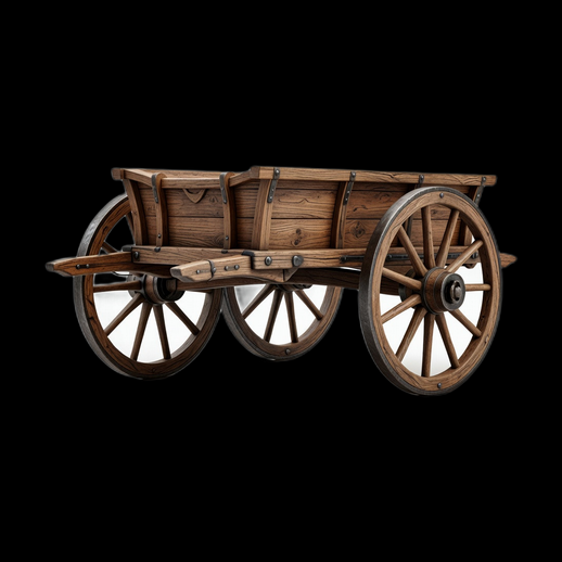 Charrette en bois 3D gratuit realiste