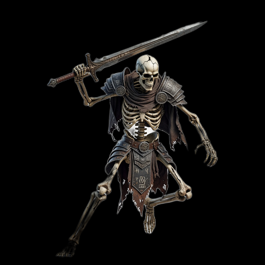 Guerrier squelette 3D gratuit avec épée