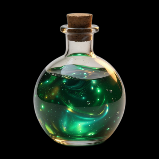 Fiole potion magique 3D gratuit liquide vert
