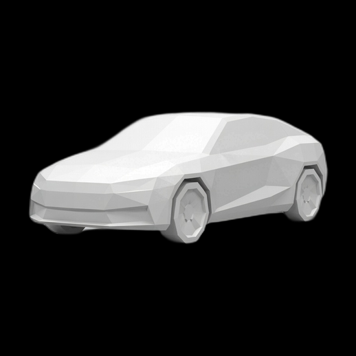 Voiture low poly 3D gratuit blanche