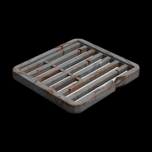 Grille d'egout 3D gratuit metal rouille