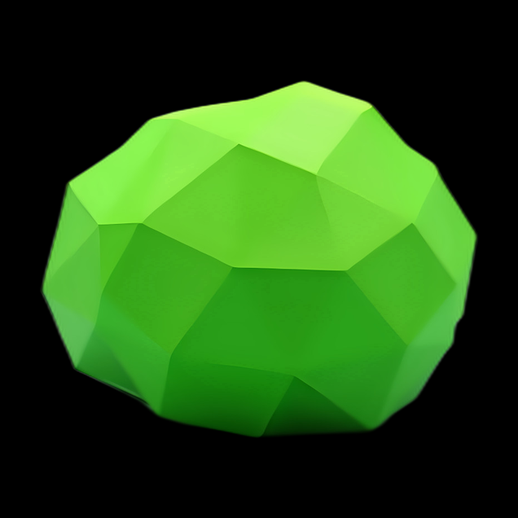 Objet géométrique vert 3D - modele 3D gratuit