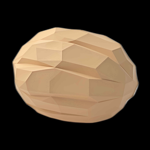 Noix 3D low poly beige