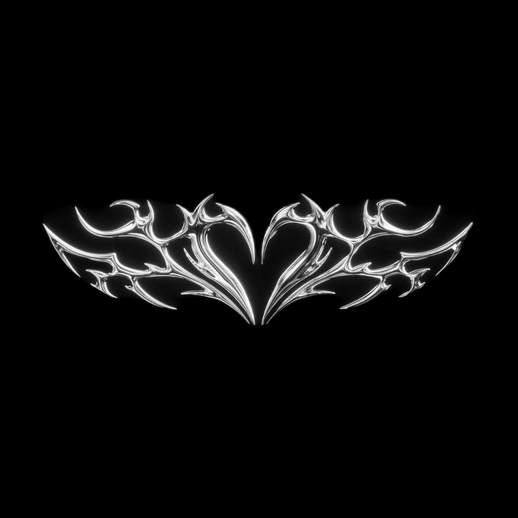 Embleme ailes tribales 3D gratuit metallique