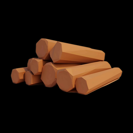 Pile de bûches en 3D