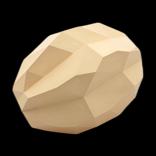 Amande géométrique 3D beige clair