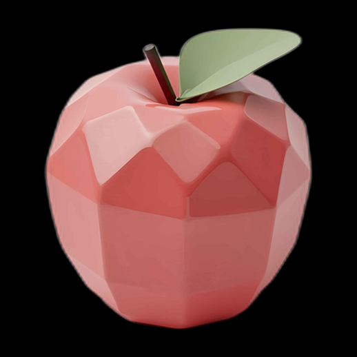 Pomme géométrique 3D rose
