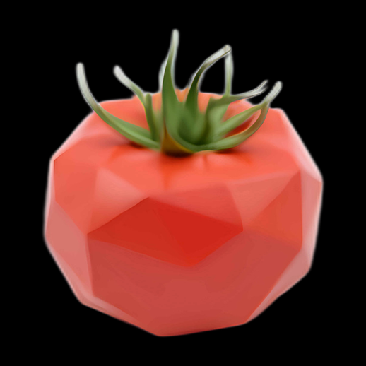 Tomate 3D polygonale rouge éclatante