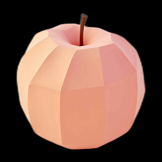Pomme Low Poly 3D Rose