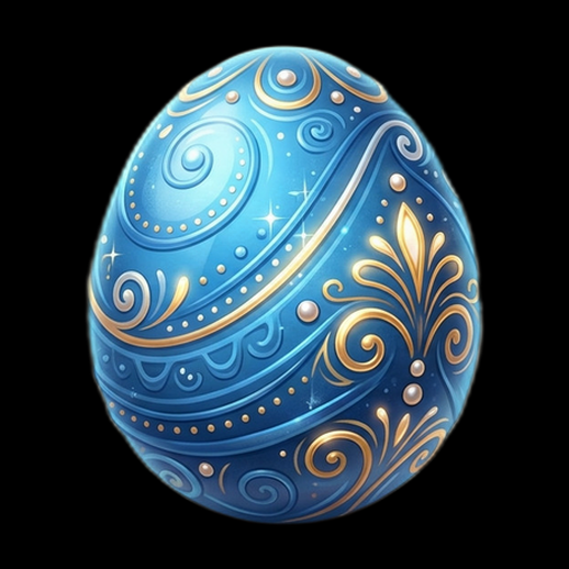 Oeuf decoratif 3D gratuit bleu ornemental