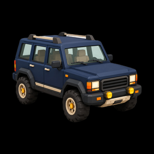 SUV tout-terrain 3D gratuit style low poly