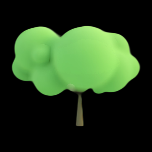 Arbre 3D simplifié vert pastel