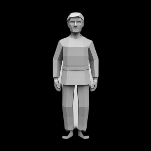 Personnage humain low poly 3D gratuit