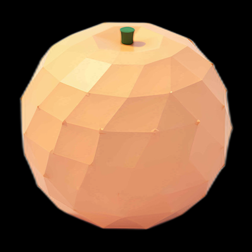 Orange géométrique 3D low poly