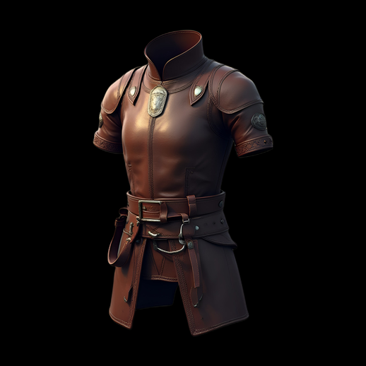 Armure de cuir marron 3D