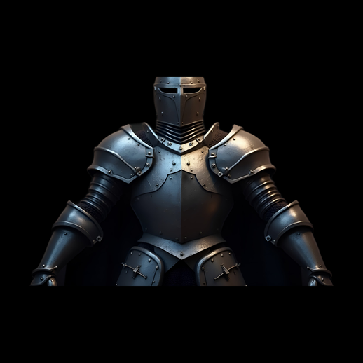 Armure médiévale brillante en 3D