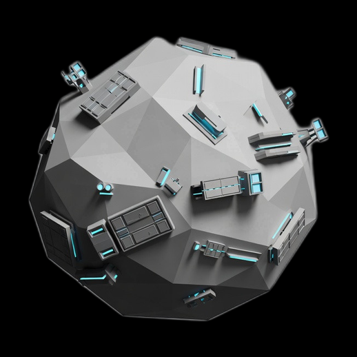 Asteroide futuriste 3D gratuit base sci-fi