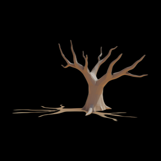 Arbre 3D stylisé et mort