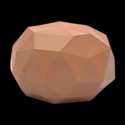 Asset 3D: Sphère polyédrique couleur pêche