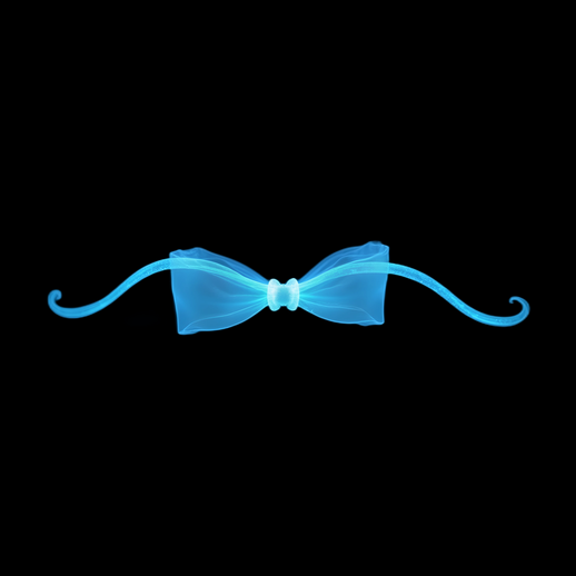 Nœud papillon 3D bleu éthéré