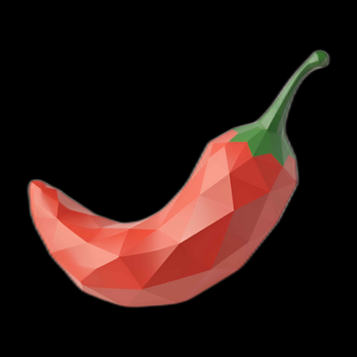 Piment rouge 3D low-poly