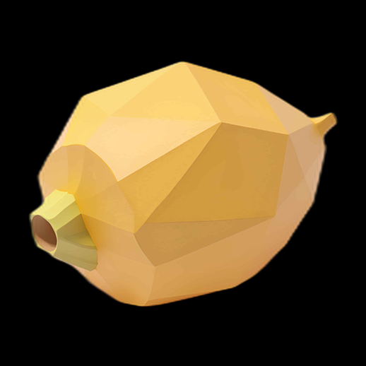 Citron en low poly 3D