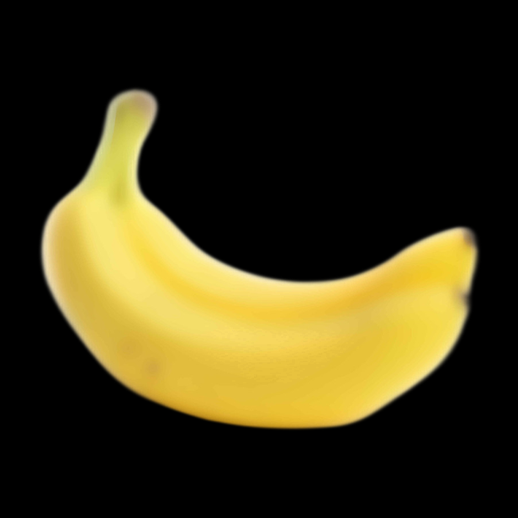 Banane 3D mûre et incurvée