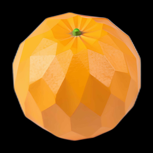Orange polygonale en 3D