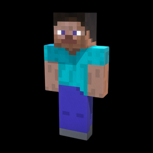Personnage bloc style Minecraft 3D gratuit