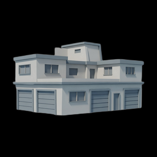 Maison moderne 3D gratuit avec garage