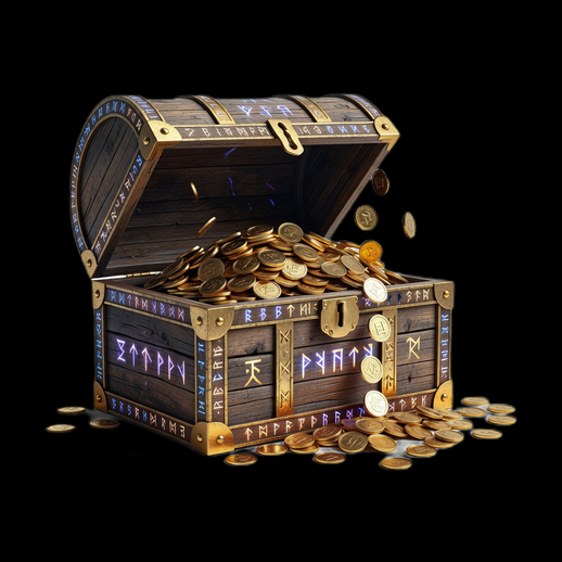Coffre au tresor 3D gratuit fantasy runes
