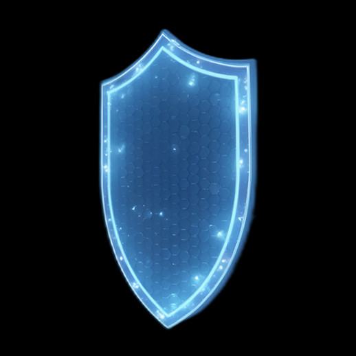 Bouclier technologique bleu brillant