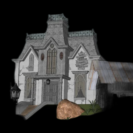 Maison hantée 3D gratuit style gothique abandonné