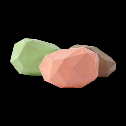 Pierres polygonales colorées en 3D - modele 3D gratuit