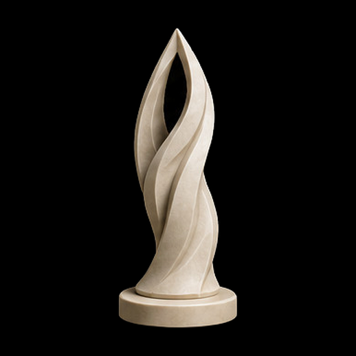 Sculpture abstraite torsadée 3D gratuit en pierre - modele 3D gratuit