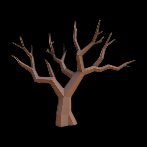 Arbre 3D low poly minimaliste
