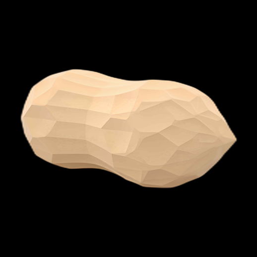 Cacahuète 3D low-poly