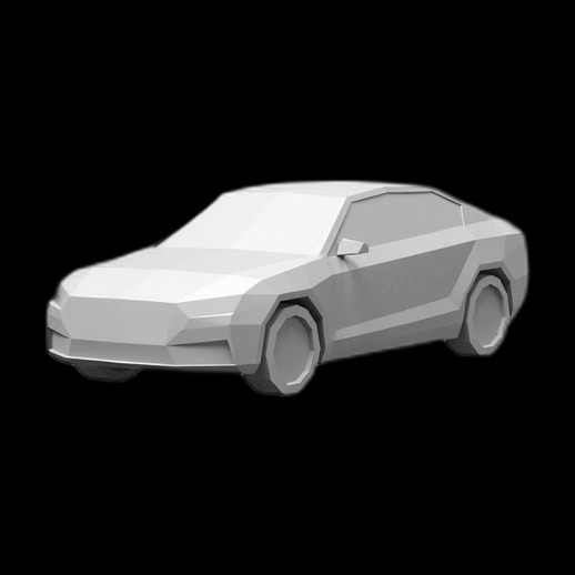 Voiture low poly 3D gratuit stylisee
