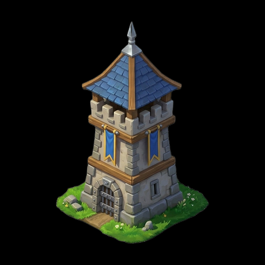 Tour médiévale 3D stylisée