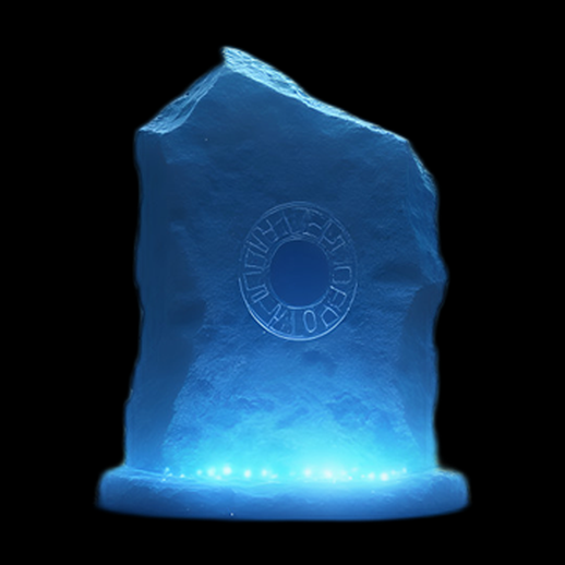 Stèle Runique Lumineuse Bleutée 3D