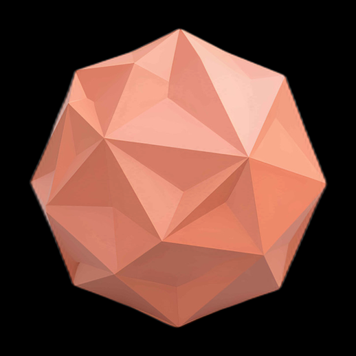 Dodécaèdre rosé low poly 3D - modele 3D gratuit