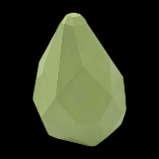 Pierre précieuse polygonale vert clair 3D