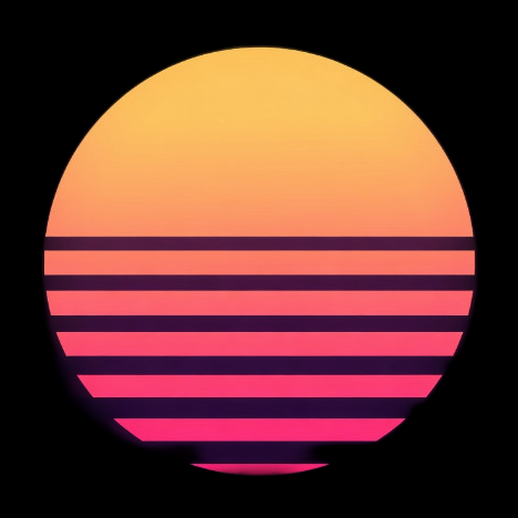 Soleil retro 3D gratuit style neon