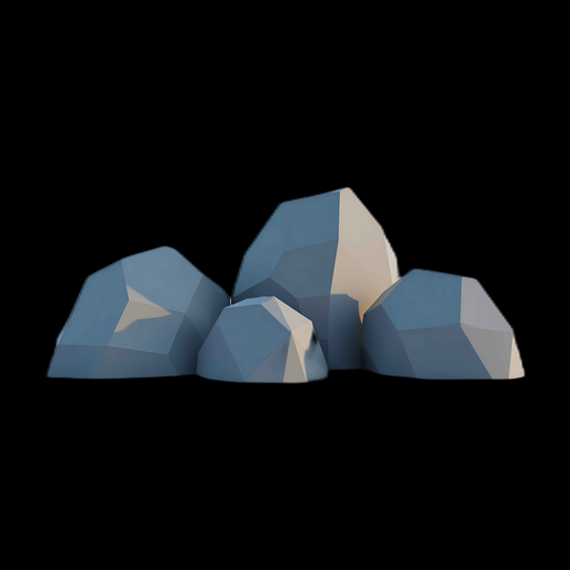 Asset 3D : Roches Polygonales Grises