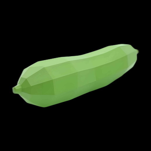 Courgette low-poly verte 3D