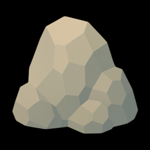 Asset 3D - Roche polygonale stylisée